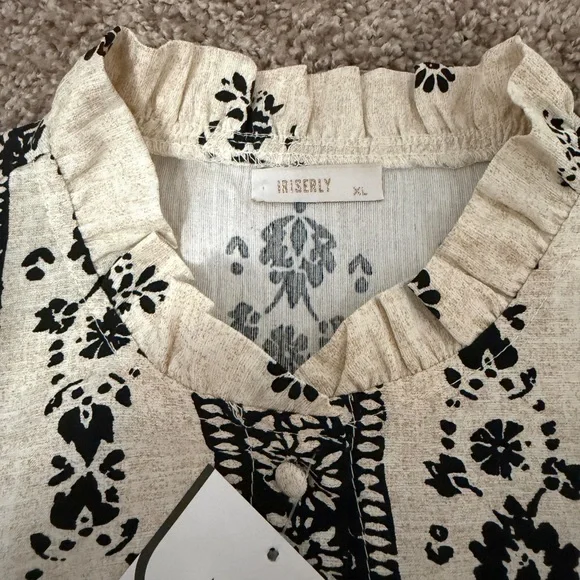 Boho Floral Long Sleeve Blouse in Cream - Picture 5 of 8